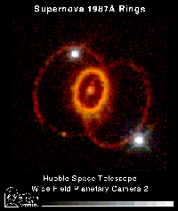 Хаббл находит загадочную кольцевую структуру вокруг сверхновой 1987А