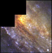 Пыль и звезды в близкой галактике